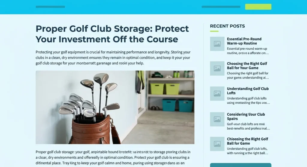 Best Golf Clubs: Golf clubs neatly stored in a brown leather bag in an organized garage or storage room, emphasizing proper g