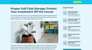Best Golf Clubs: Golf clubs neatly stored in a brown leather bag in an organized garage or storage room, emphasizing proper g